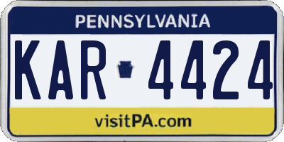 PA license plate KAR4424