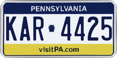 PA license plate KAR4425