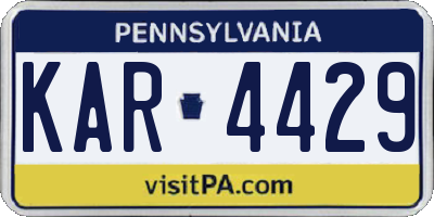 PA license plate KAR4429