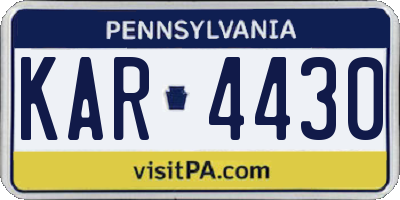 PA license plate KAR4430