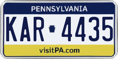 PA license plate KAR4435