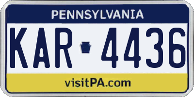 PA license plate KAR4436