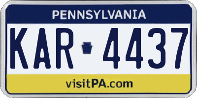 PA license plate KAR4437