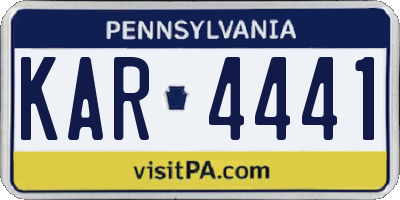 PA license plate KAR4441