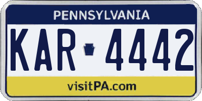 PA license plate KAR4442