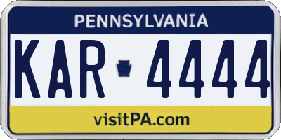 PA license plate KAR4444