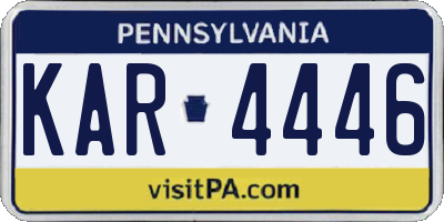 PA license plate KAR4446