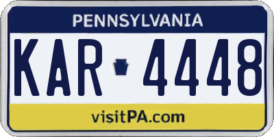 PA license plate KAR4448
