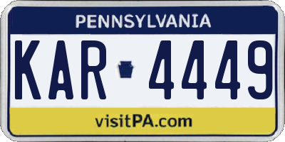 PA license plate KAR4449