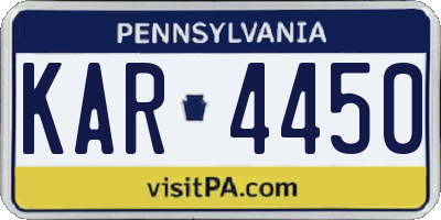 PA license plate KAR4450