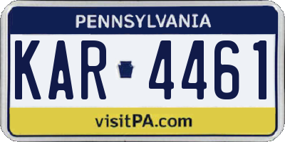 PA license plate KAR4461