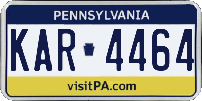 PA license plate KAR4464