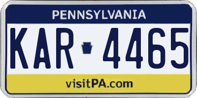 PA license plate KAR4465