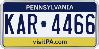 PA license plate KAR4466