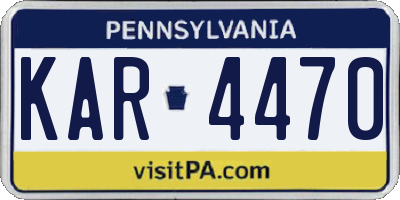 PA license plate KAR4470