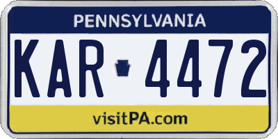 PA license plate KAR4472