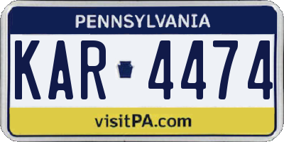 PA license plate KAR4474