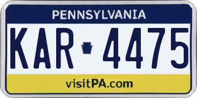 PA license plate KAR4475