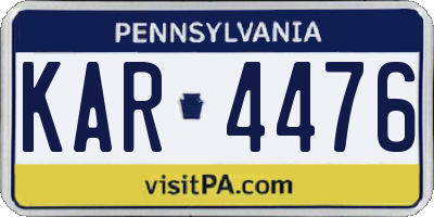 PA license plate KAR4476