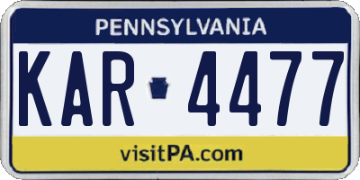 PA license plate KAR4477