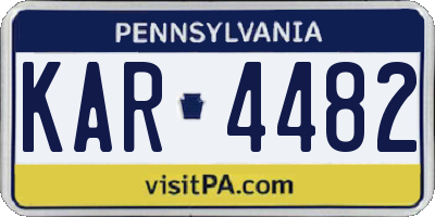 PA license plate KAR4482