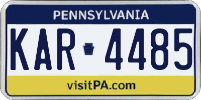 PA license plate KAR4485