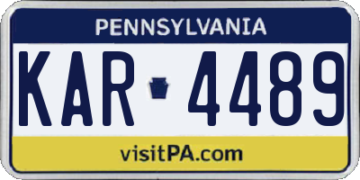 PA license plate KAR4489