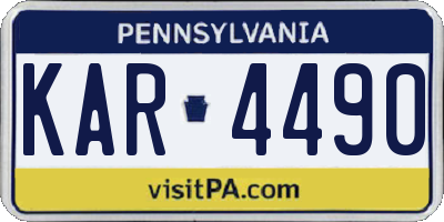 PA license plate KAR4490