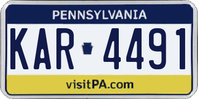 PA license plate KAR4491