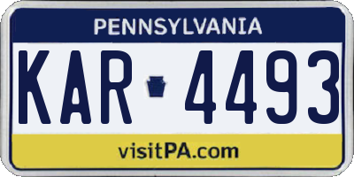 PA license plate KAR4493