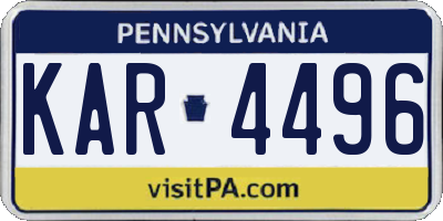 PA license plate KAR4496