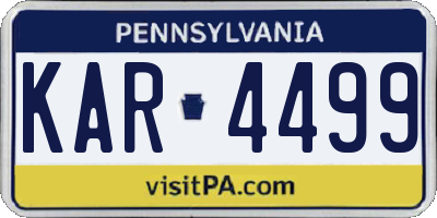 PA license plate KAR4499