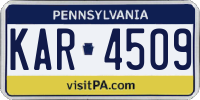 PA license plate KAR4509
