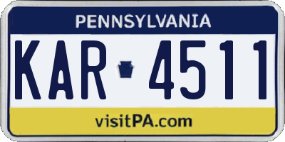PA license plate KAR4511