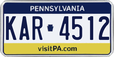 PA license plate KAR4512