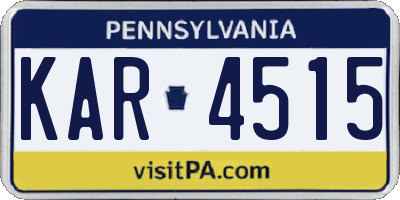 PA license plate KAR4515