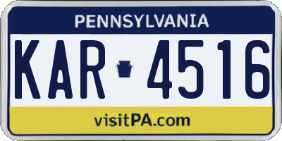 PA license plate KAR4516