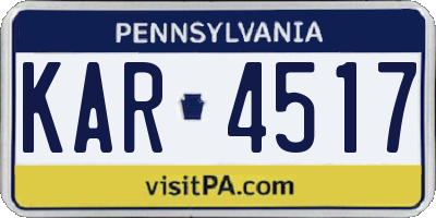 PA license plate KAR4517