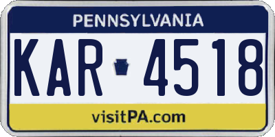 PA license plate KAR4518