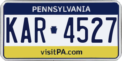 PA license plate KAR4527