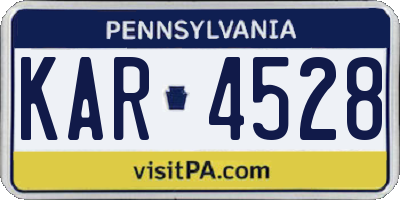PA license plate KAR4528