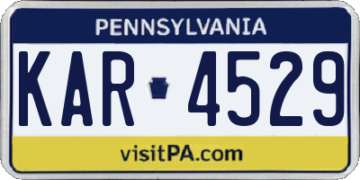 PA license plate KAR4529