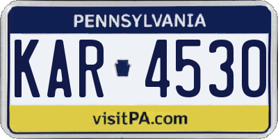PA license plate KAR4530