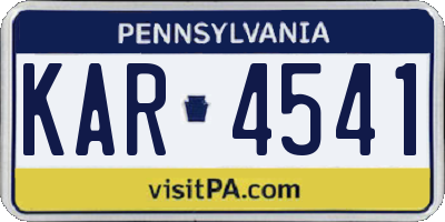 PA license plate KAR4541