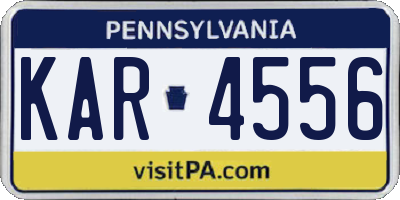 PA license plate KAR4556