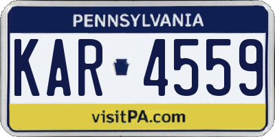 PA license plate KAR4559