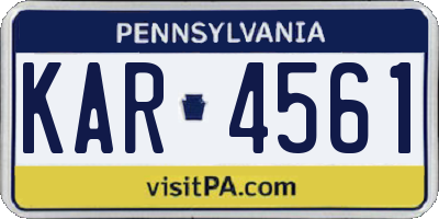 PA license plate KAR4561