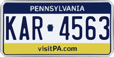 PA license plate KAR4563