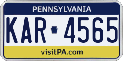 PA license plate KAR4565