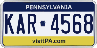 PA license plate KAR4568